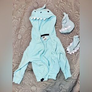 Shark hooded baby jacket & booties
